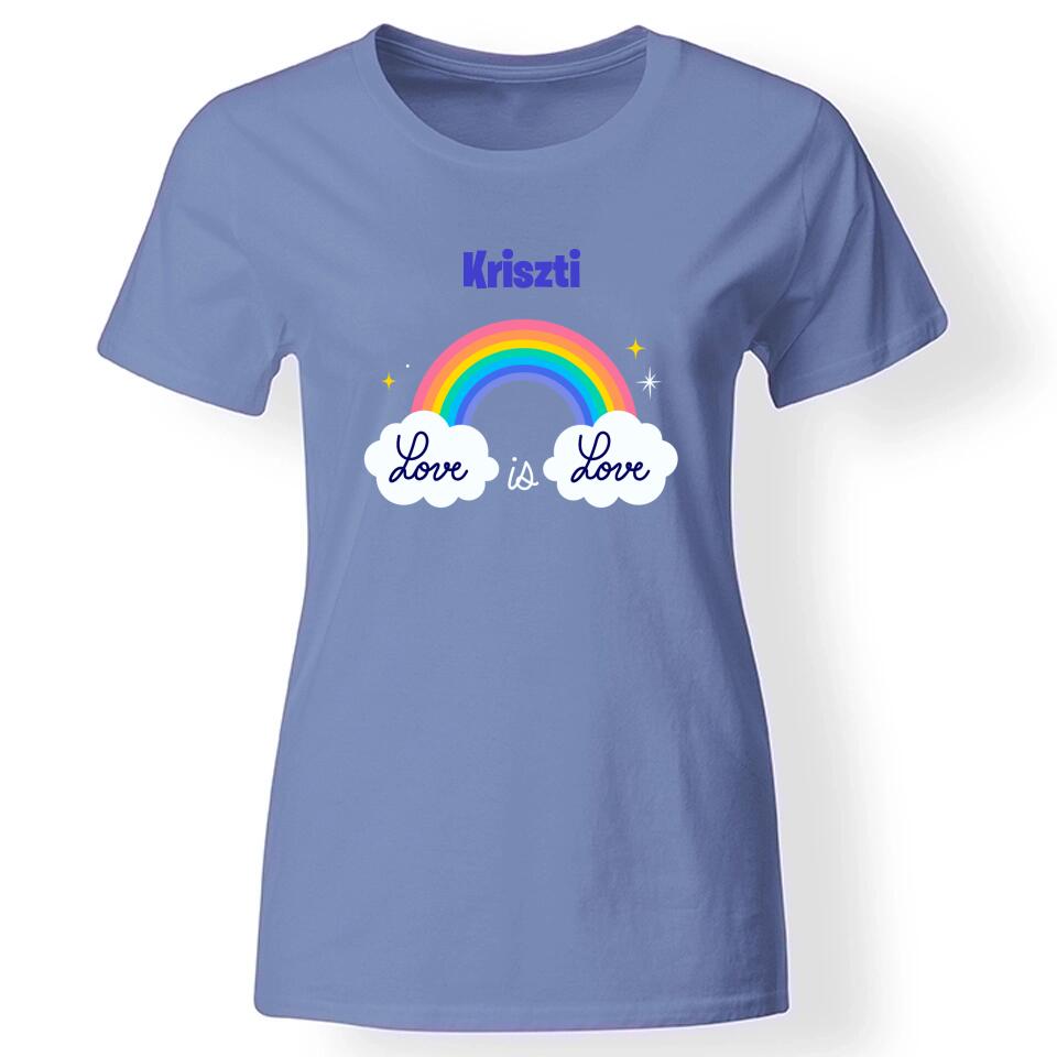 Pride szivárványos női póló kék