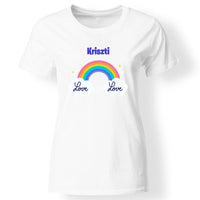 Pride szivárványos női póló fehér