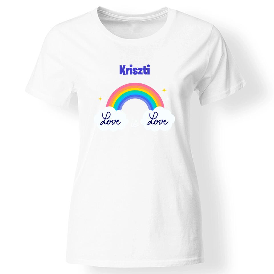 Pride szivárványos női póló fehér