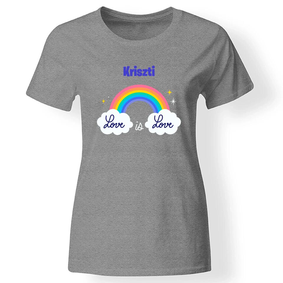 Pride szivárványos női póló szürke