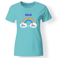 Pride szivárványos női póló türkiz