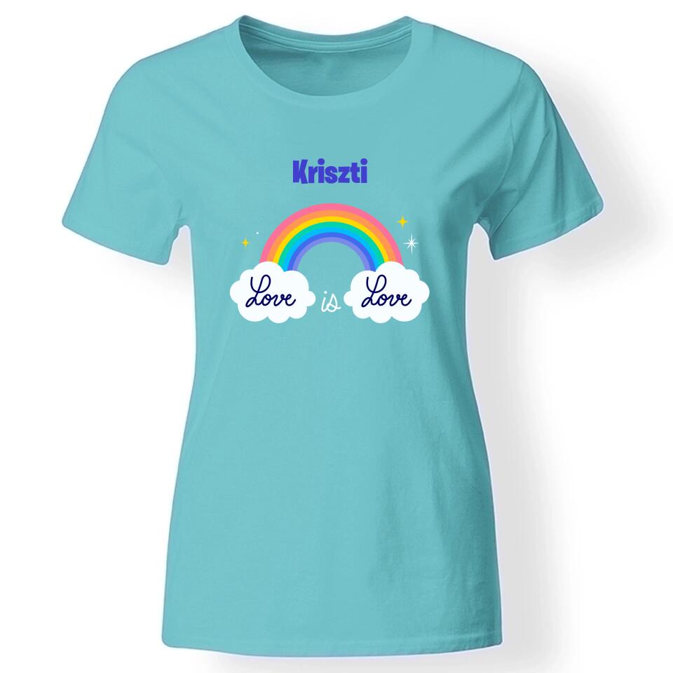 Pride szivárványos női póló türkiz