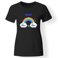 Pride szivárványos női póló fekete