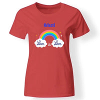 Pride szivárványos női póló piros