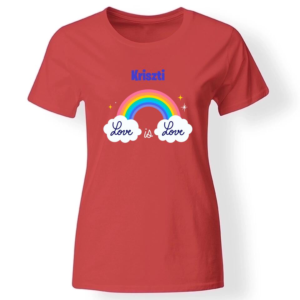 Pride szivárványos női póló piros