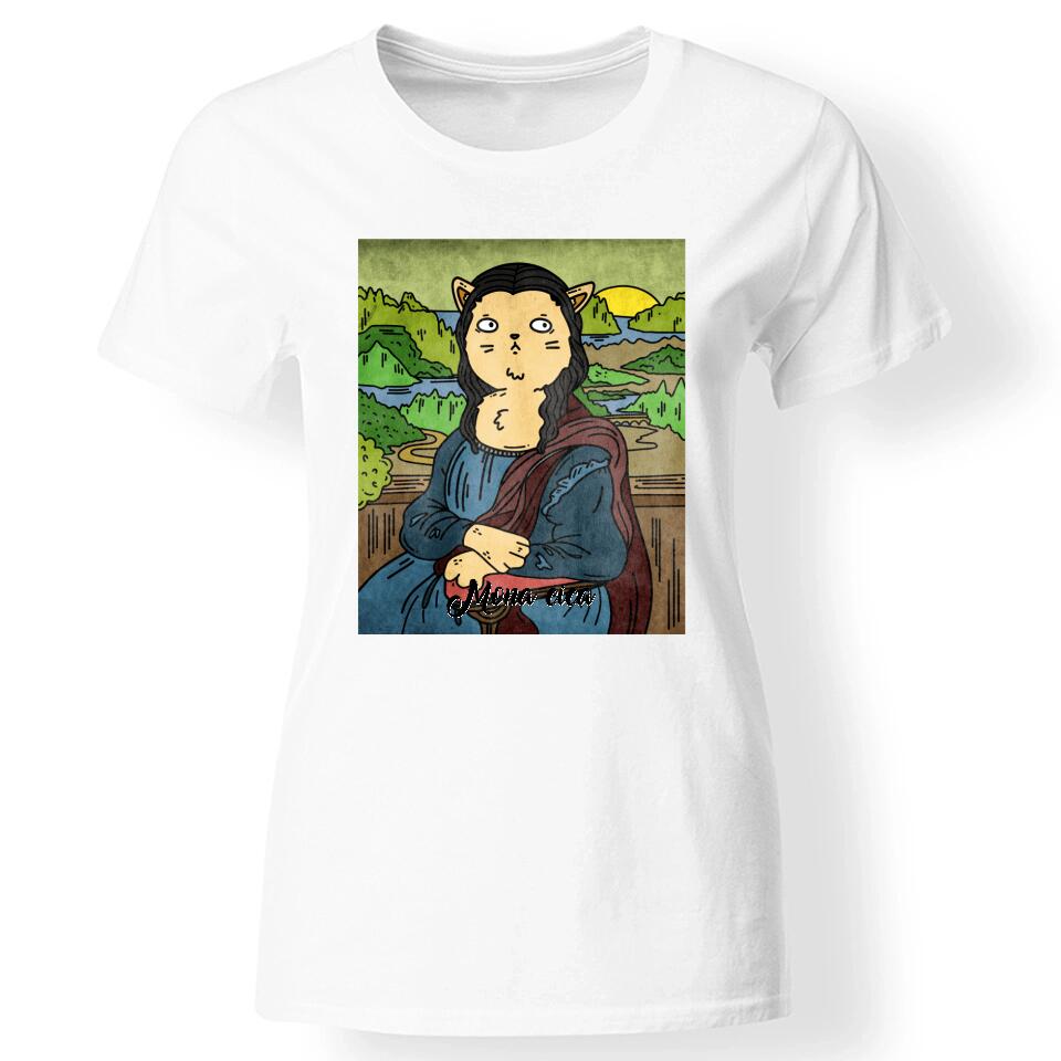 Vicces macskás póló nőknek fehér