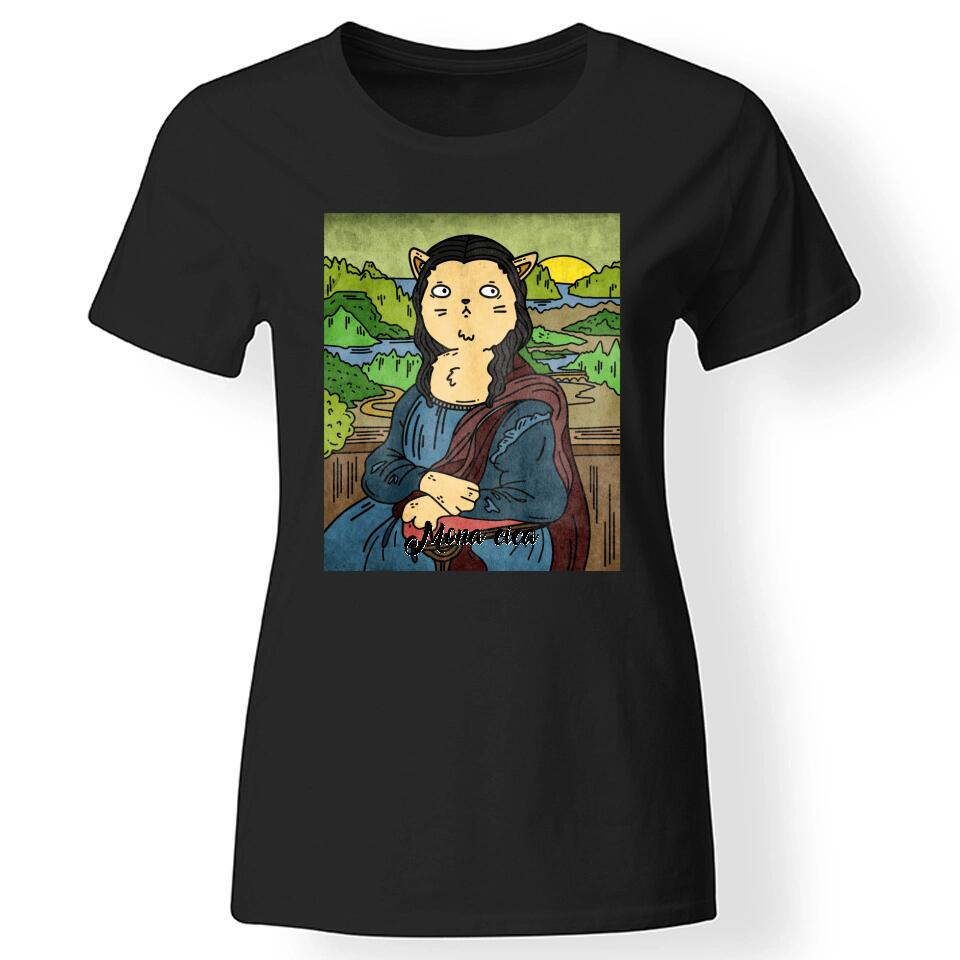 Vicces macskás póló nőknek fekete