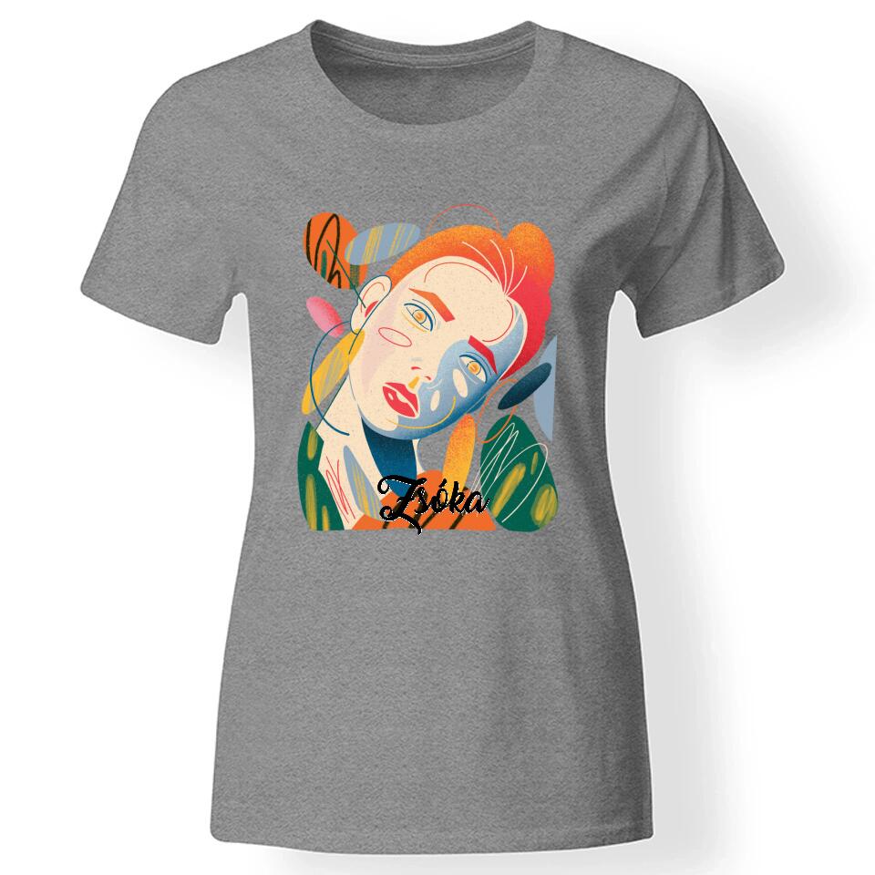 Egyedi dizájn póló nőknek szürke
