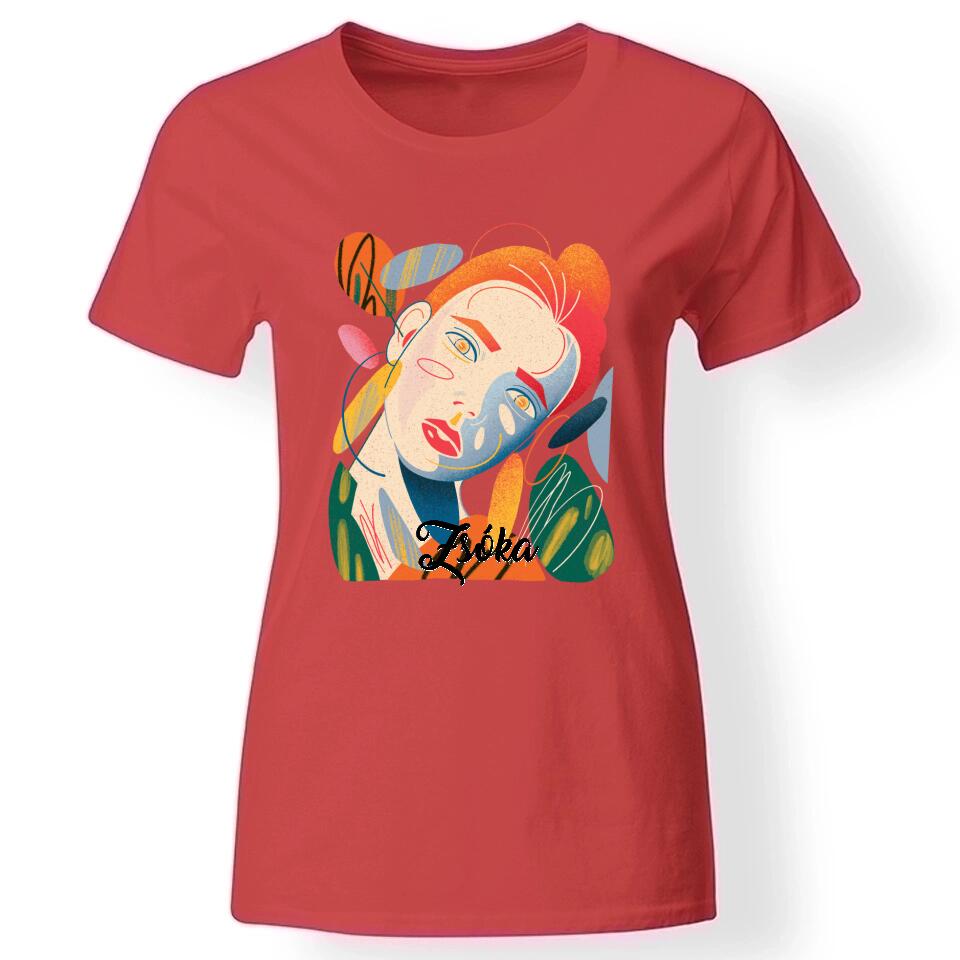 Egyedi dizájn póló nőknek piros