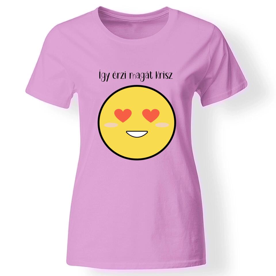 Hangulat póló egyedi felirattal női rózsaszín