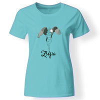 Női yoga póló névvel türkiz