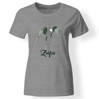 Női yoga póló névvel szürke