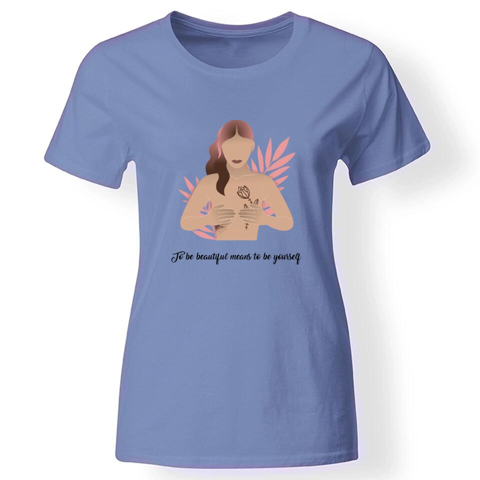 Body positivity póló nőknek kék