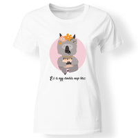 Cuki lámás póló nőknek fehér