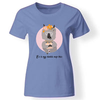 Cuki lámás póló nőknek kék