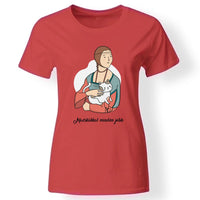 Klasszikus festmények cicával női piros