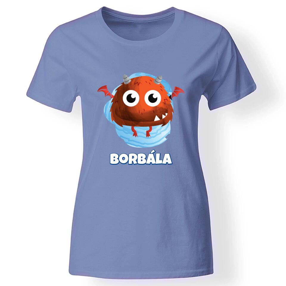 Szörnyes póló női kék