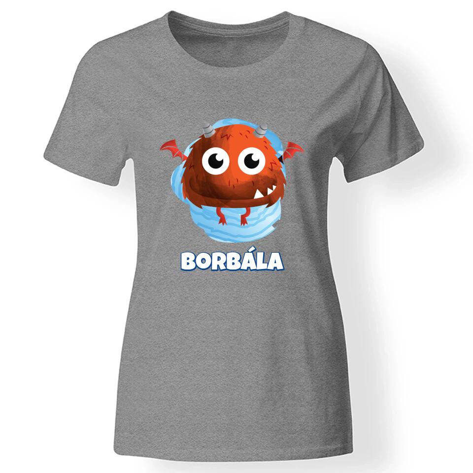 Szörnyes póló női szürke