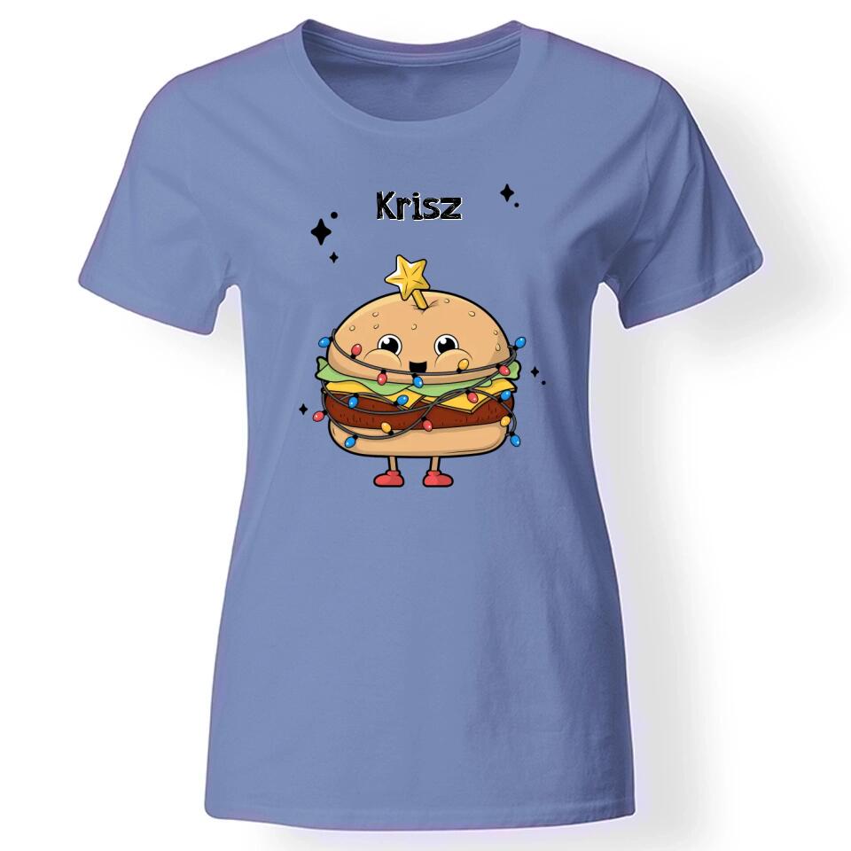 Vicces karácsonyi póló nőknek kék