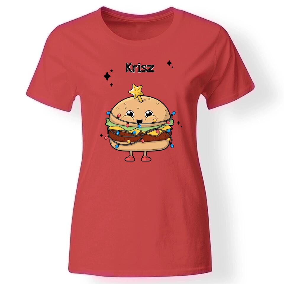 Vicces karácsonyi póló nőknek piros