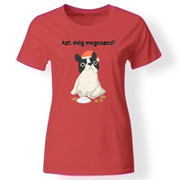 Karácsonyi állatos női póló piros