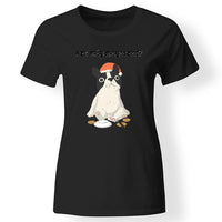 Karácsonyi állatos női póló fekete