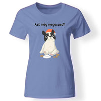 Karácsonyi állatos női póló kék