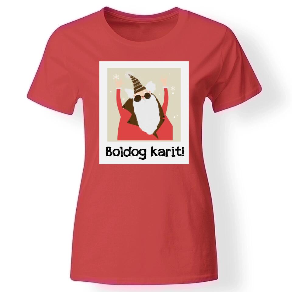 Mikulásos póló nőknek piros