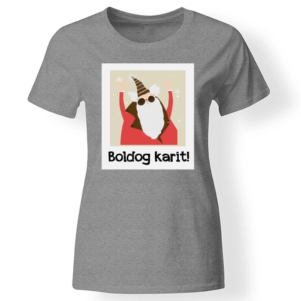 Mikulásos póló nőknek szürke