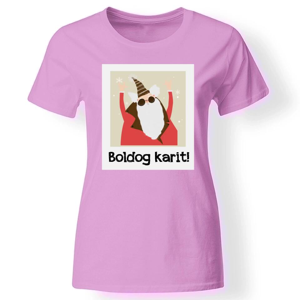 Mikulásos póló nőknek rózsaszín