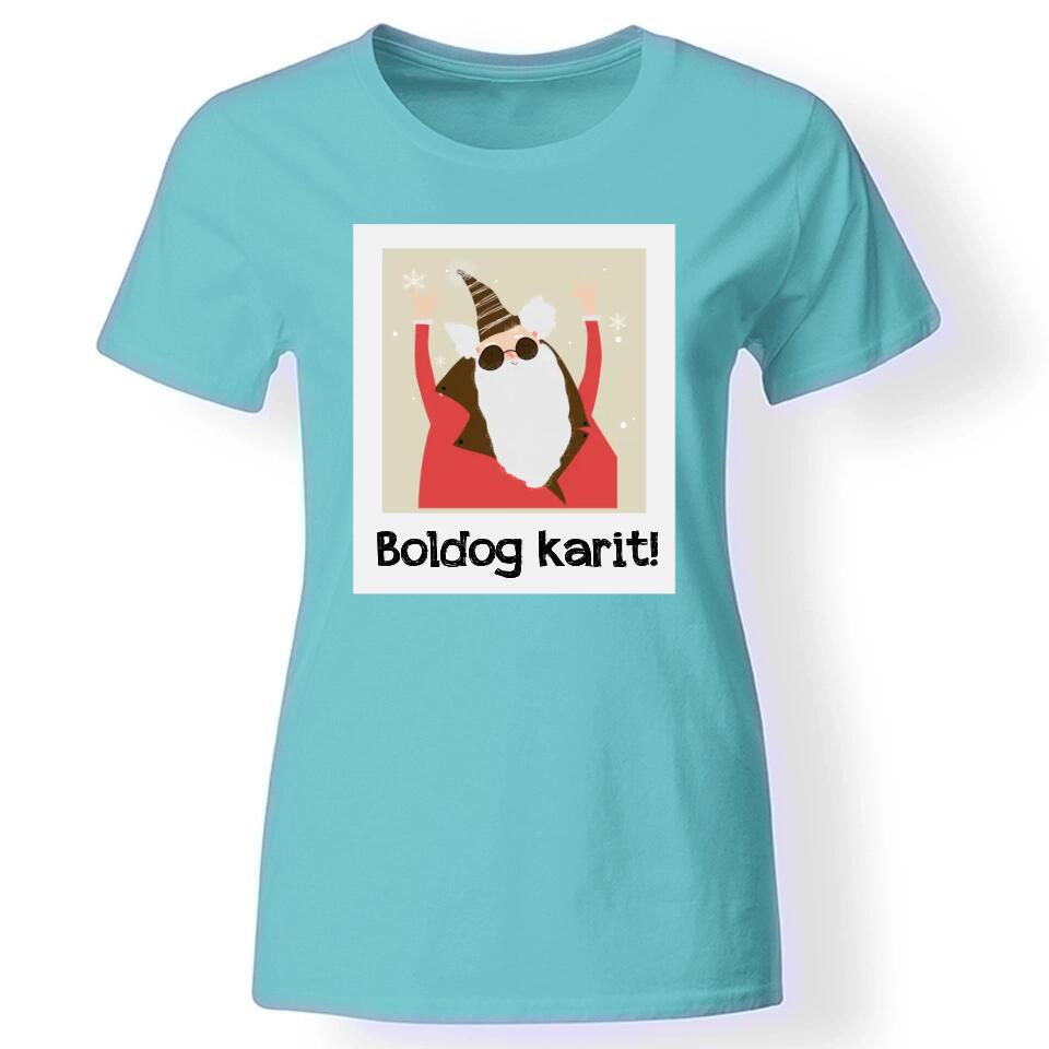 Mikulásos póló nőknek türkiz