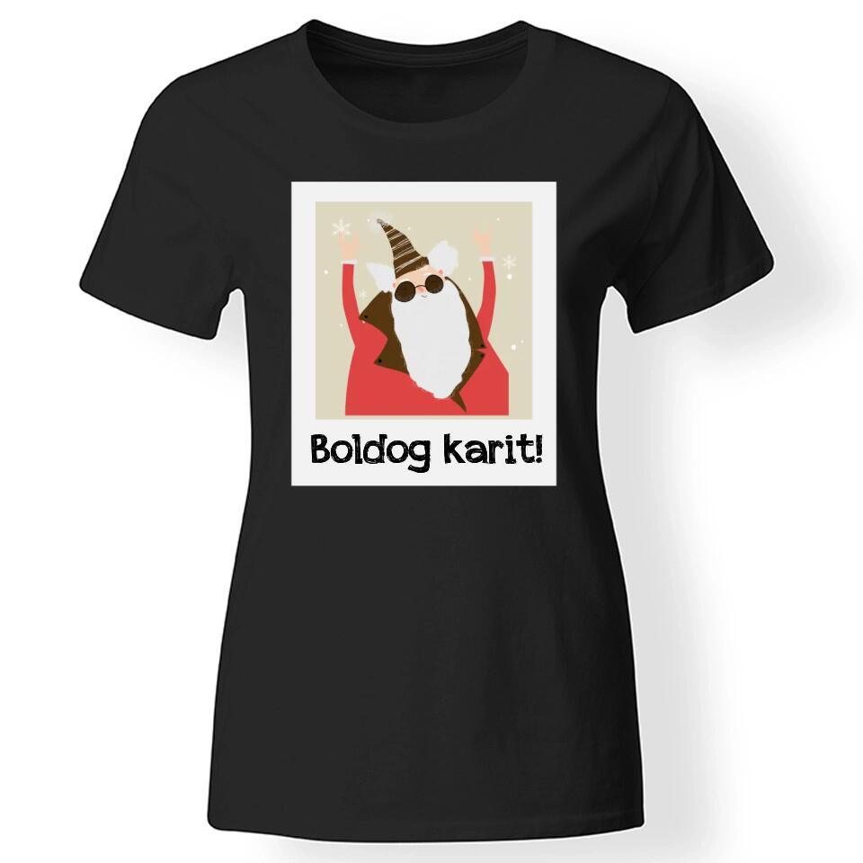 Mikulásos póló nőknek fekete