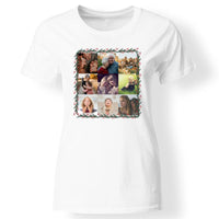 Egyedi 9 fényképes karácsonyi női póló fehér