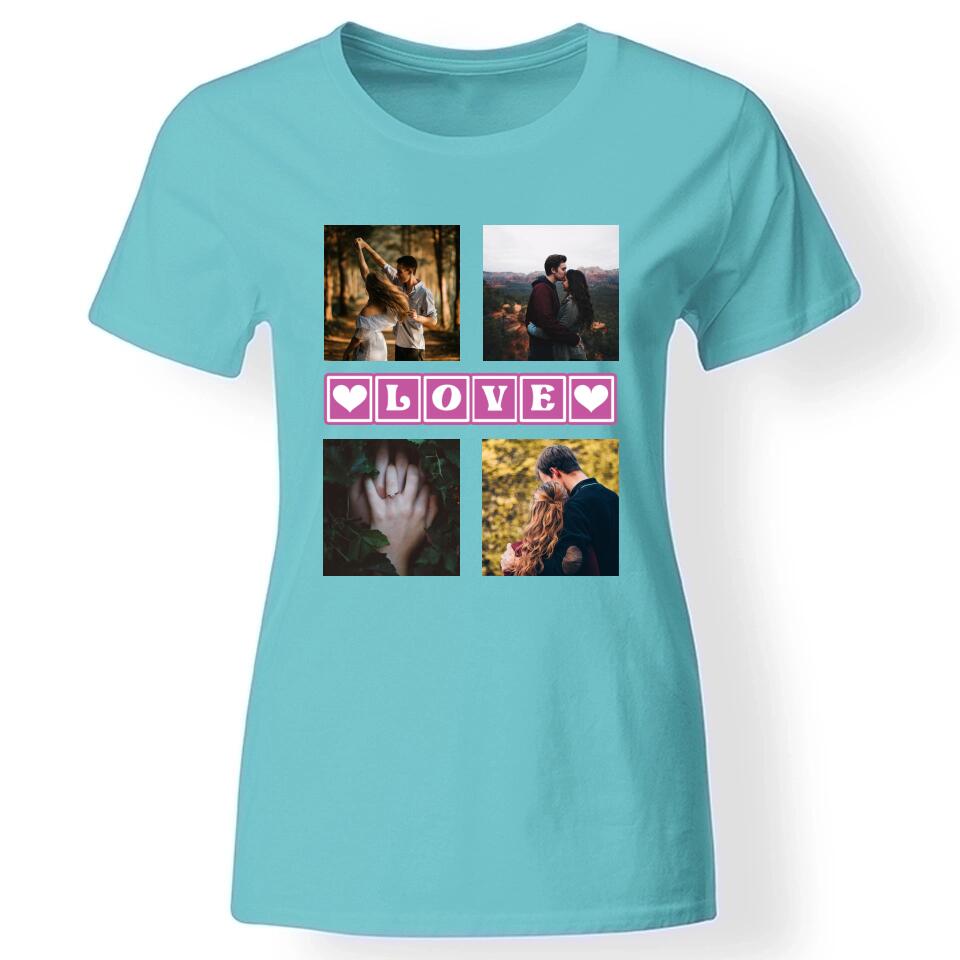 Valentin napi női póló 4 képpel türkiz