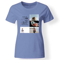Családi idézetes női póló 4 képpel kék