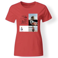 Családi idézetes női póló 4 képpel piros