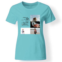 Családi idézetes női póló 4 képpel türkiz