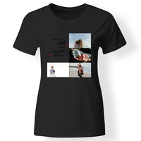 Családi idézetes női póló 4 képpel fekete