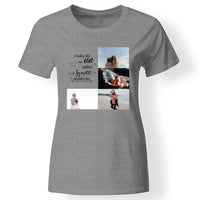 Családi idézetes női póló 4 képpel szürke