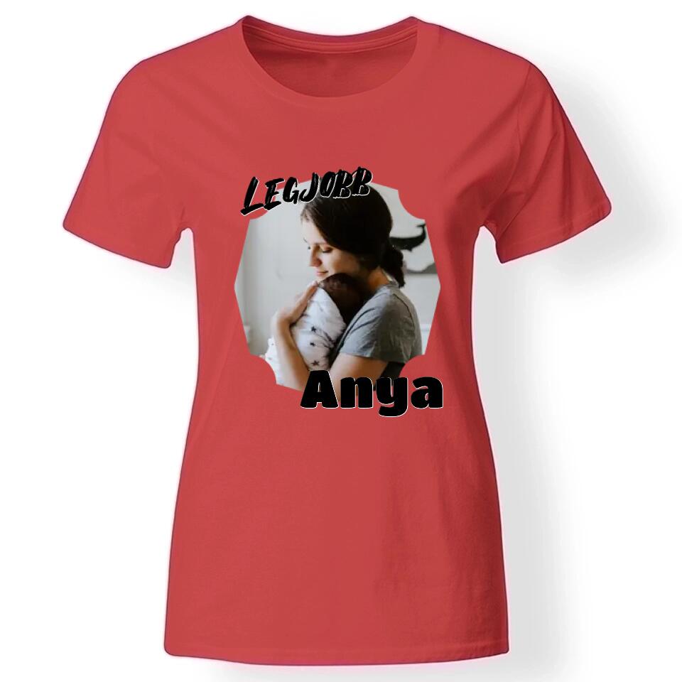Legjobb Anya női póló képpel piros