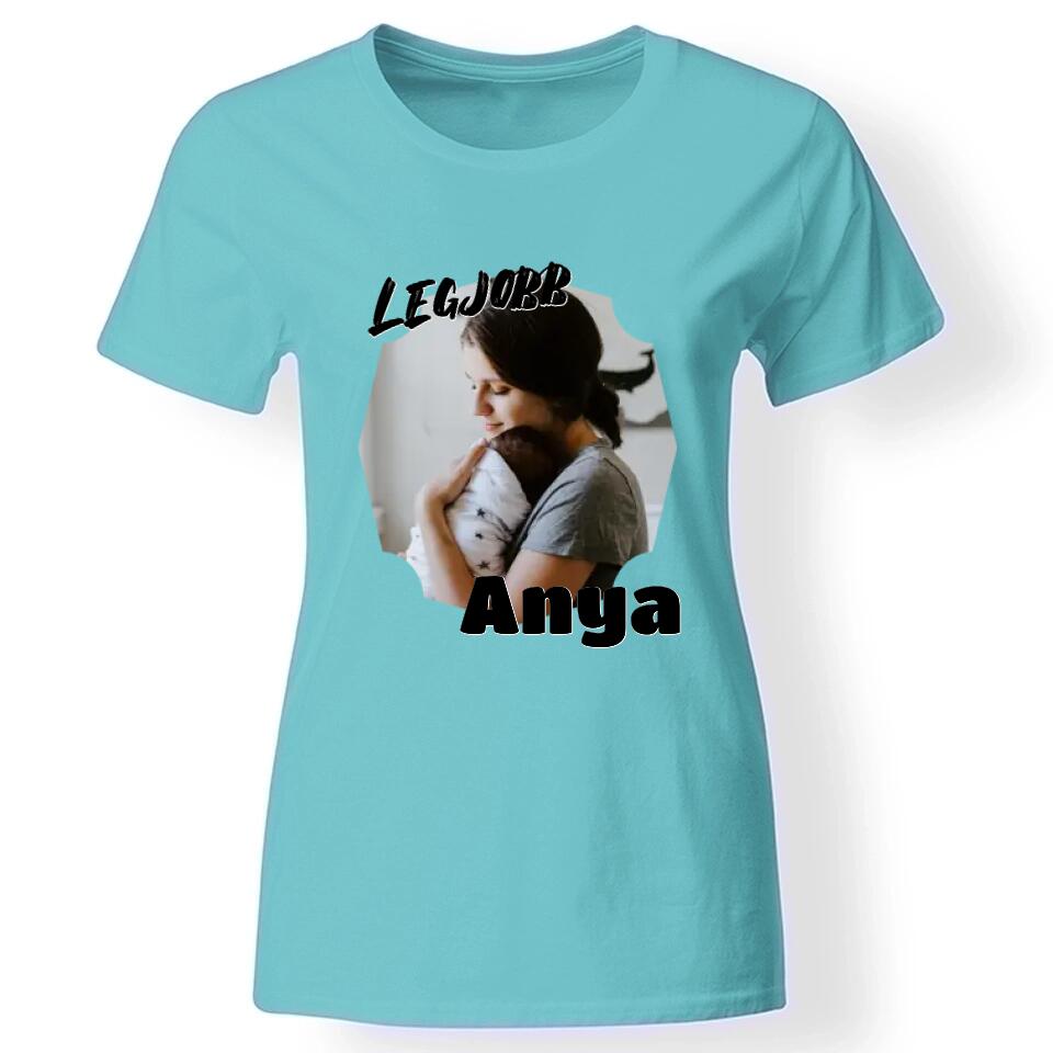 Legjobb Anya női póló képpel türkiz