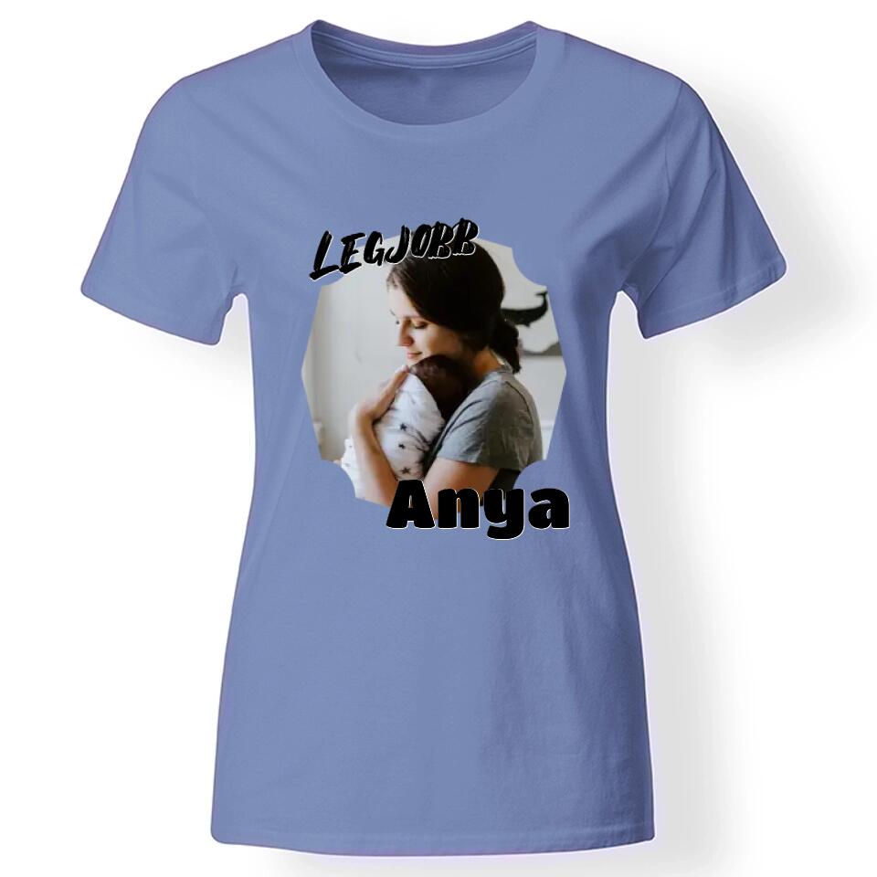 Legjobb Anya női póló képpel kék