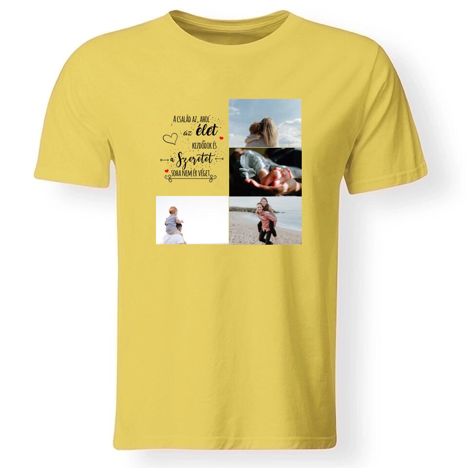 Családi idézetes férfi póló 4 képpel