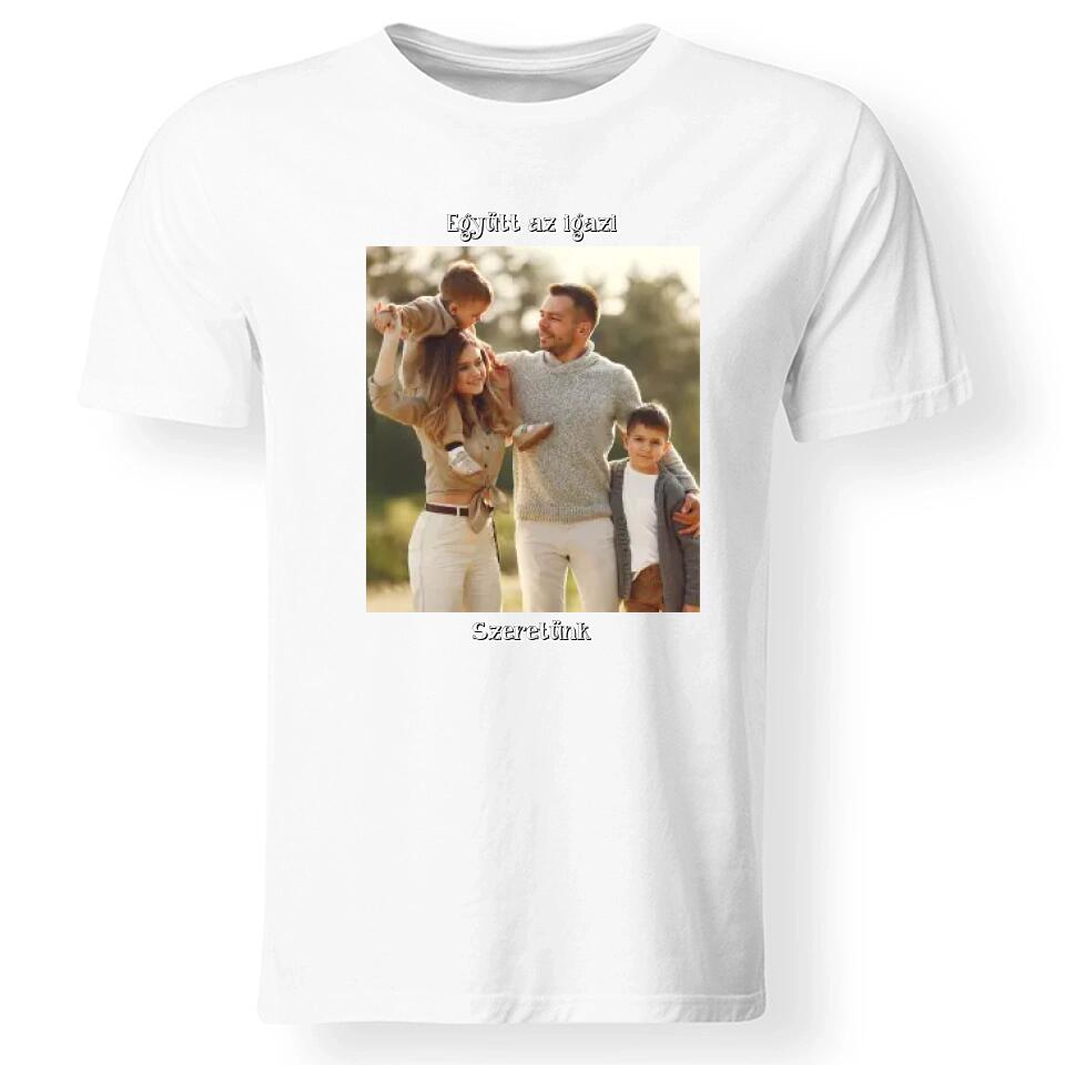 Egyedi képes férfi póló felirattal