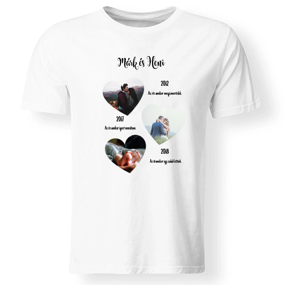 Mérföldkő férfi póló egyedi képpel