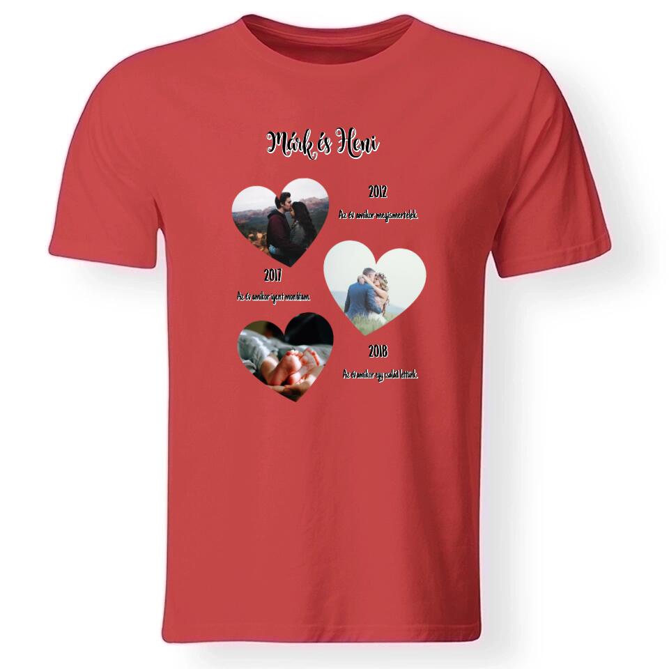 Mérföldkő férfi póló egyedi képpel