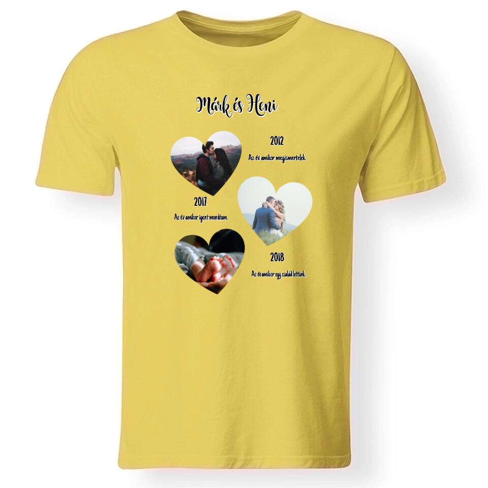 Mérföldkő férfi póló egyedi képpel