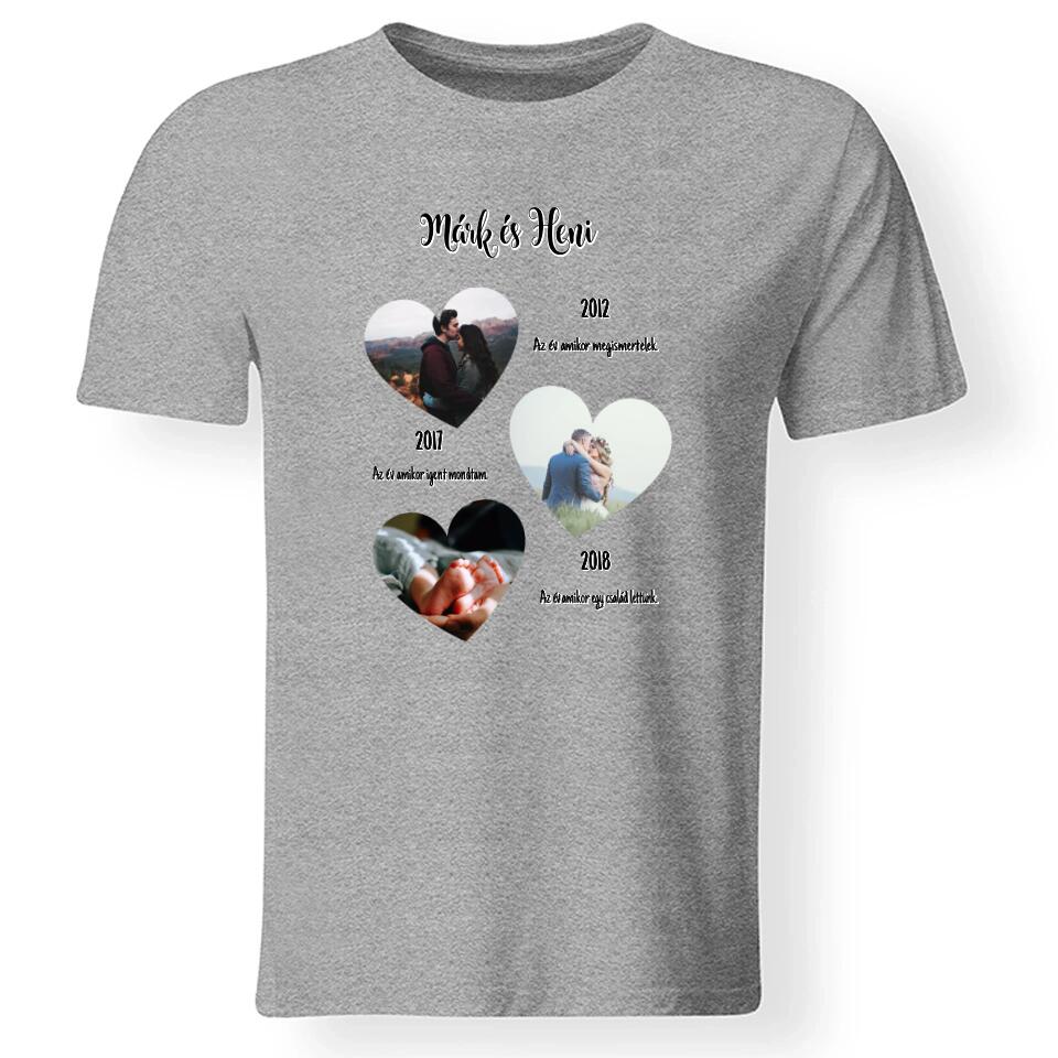 Mérföldkő férfi póló egyedi képpel