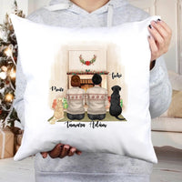 Kutyás karácsonyi párna pároknak két kutyával