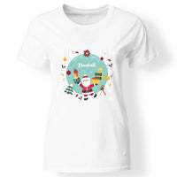 Karácsonyi télapós női póló névvel fehér